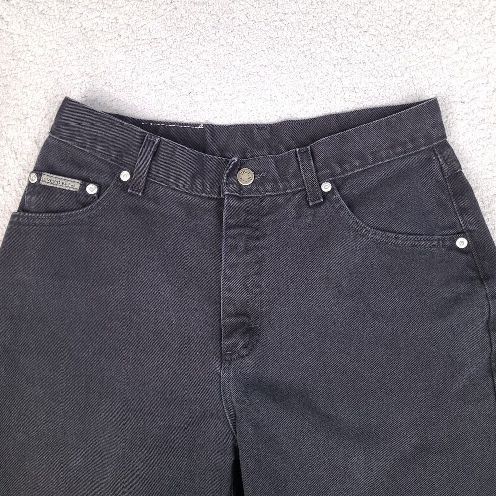 Vintage Lee Riveted Jeans Womens 10 P Black Mom Denim Made In USA - Picture 10 of 16